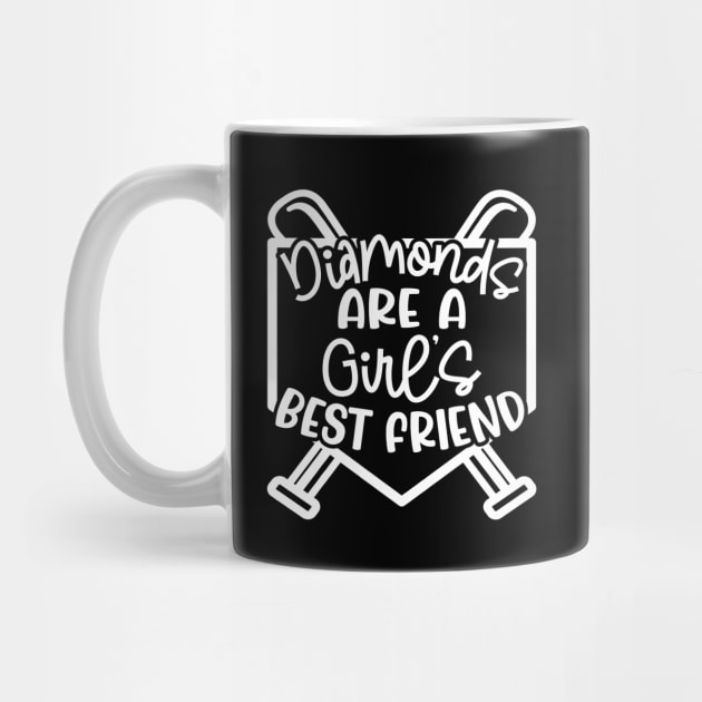 Diamonds Are A Girls Best Friend Softball Baseball Cute by GlimmerDesigns